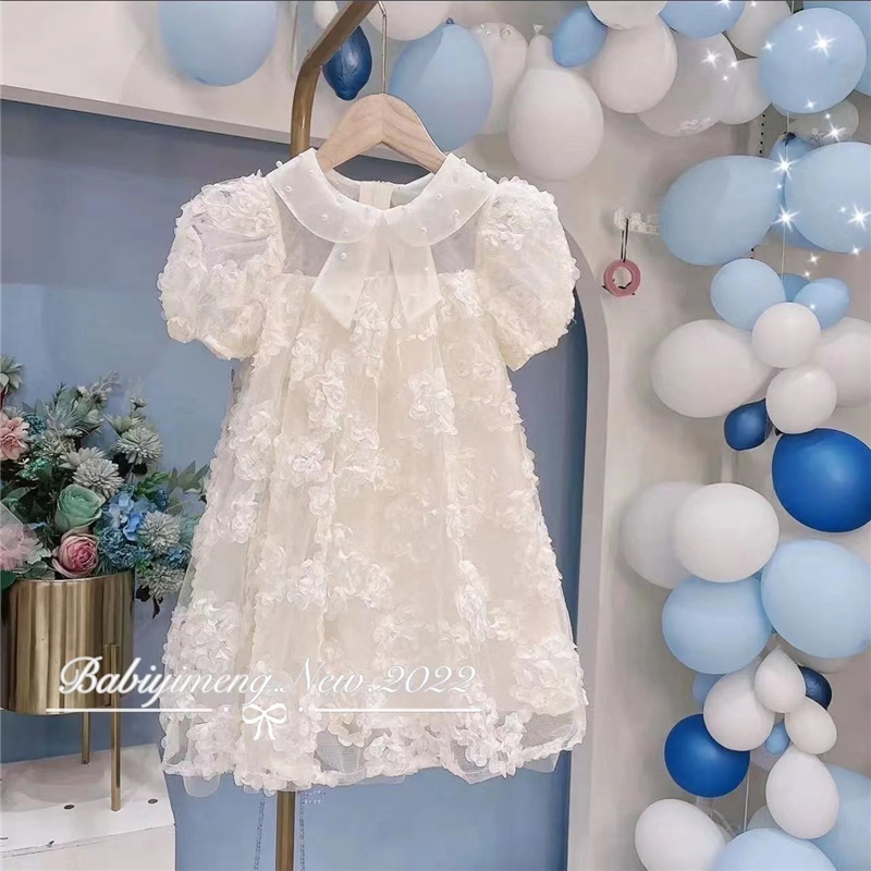 Baby Clothing Line - Baby Mädchen 3d Blumen Kleid Sommer
