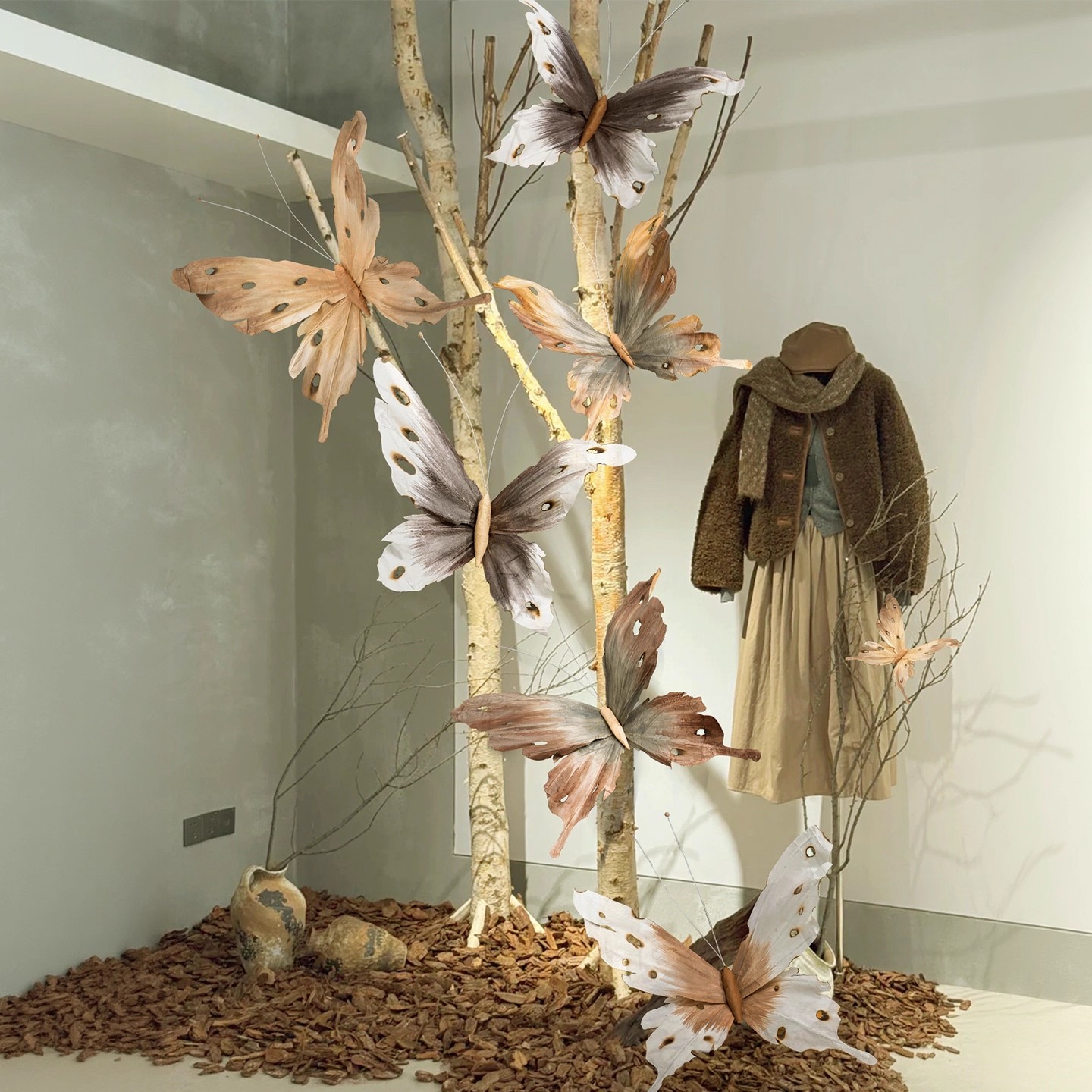 Baby Clothing Display - CX Indoor Herbst Schmetterling Schönheits-Display Papierblumen-Dekoration