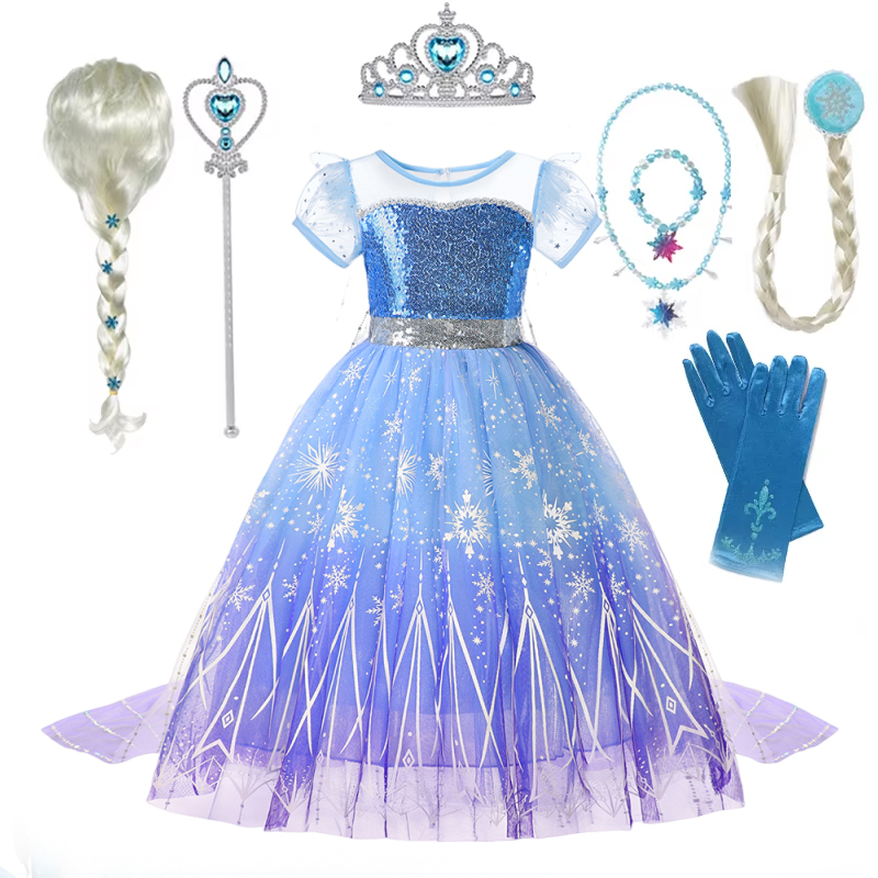 Baby Q Clothing - Elsa Mädchen Kleider Prinzessin Kostüm Kinder