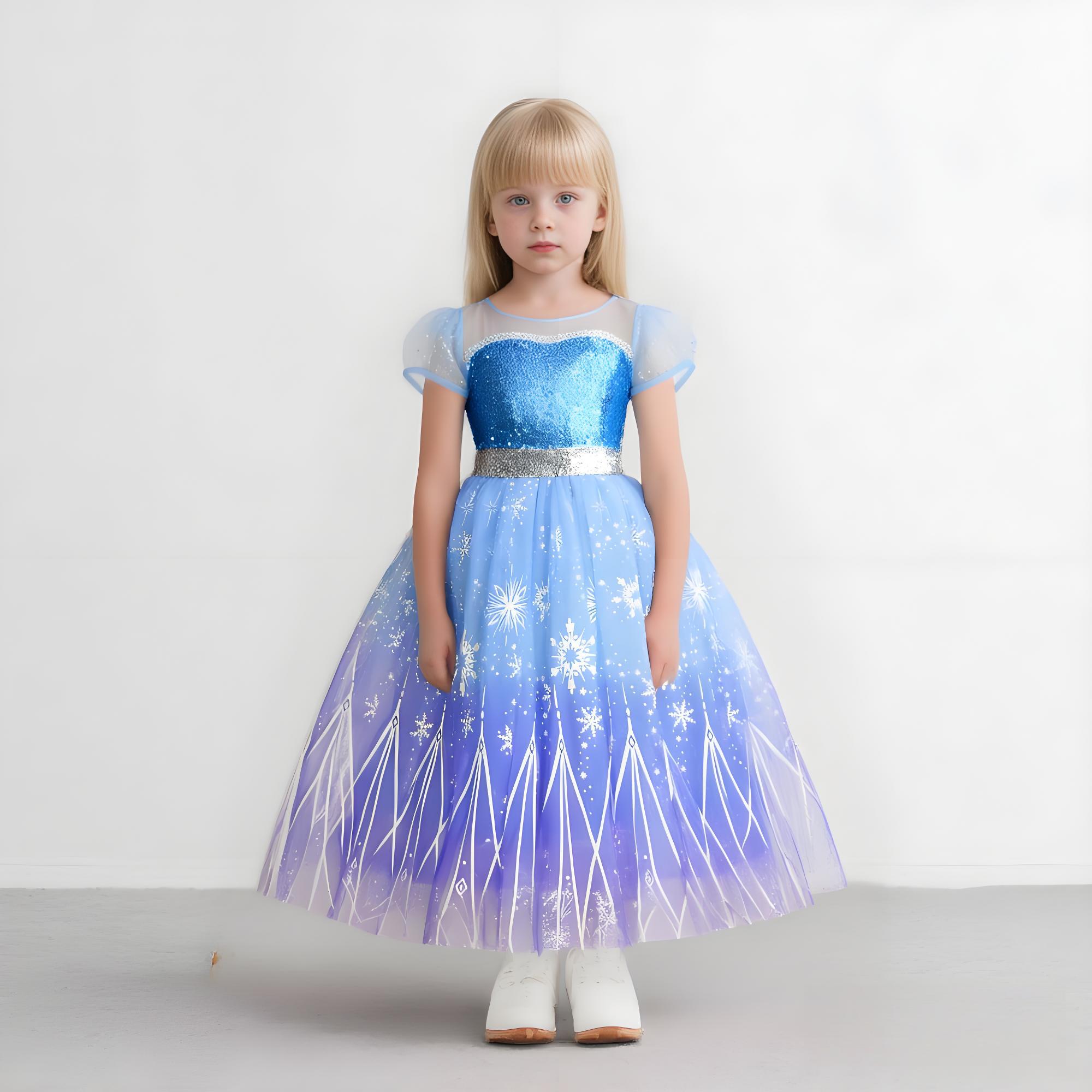 Elsa Mädchen Kleider Prinzessi – Baby Q Clothing Bewertung und Preis
